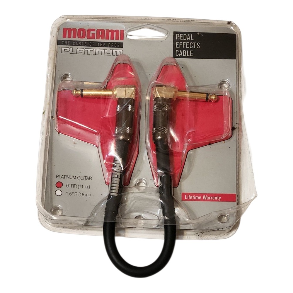Mogami Platinum‎ Guitar Pedal Effects Cable 01RR 11 inch Right Angle